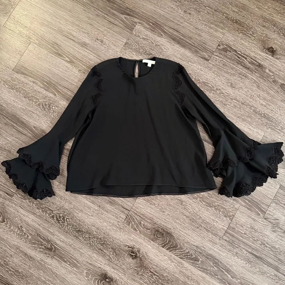 Jonathan Simkhai Ruffle Bell Sleeve Blouse